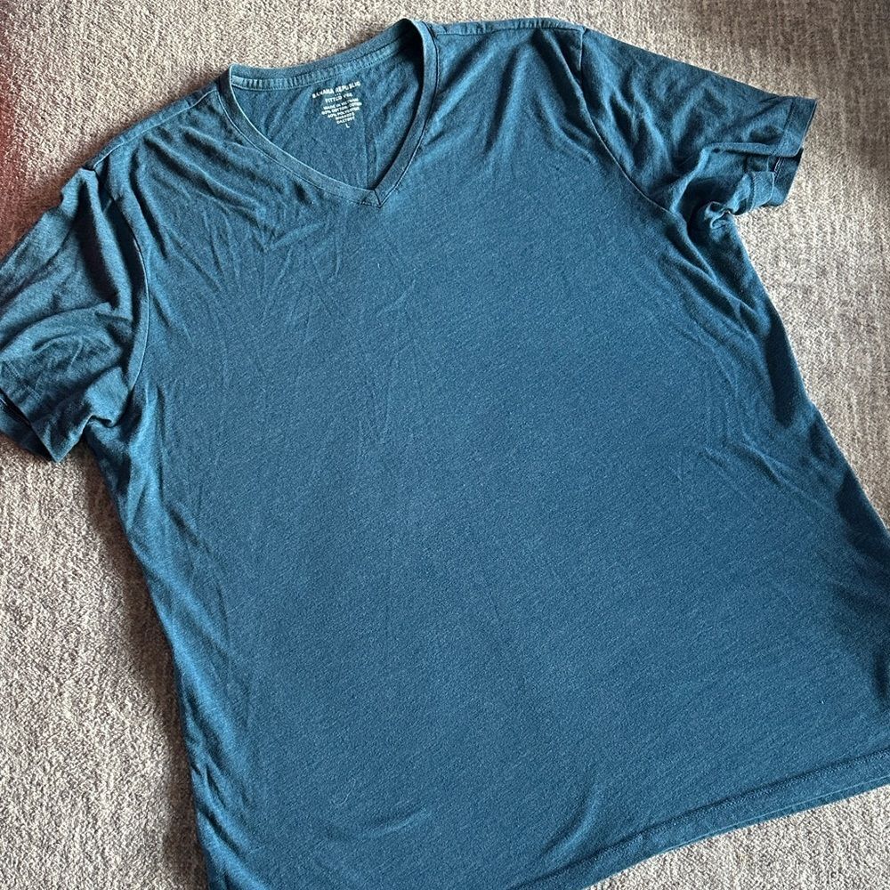Banana Republic Teal V-Neck T-Shirt